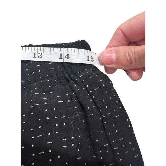 Eileen Fisher Wide Leg Pants With Drawstring & Pockets Black Morse Code Print, S - Picture 6 of 10